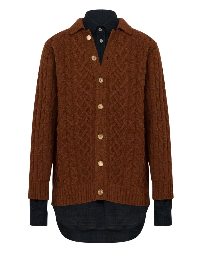 Moschino Cardigan mit Zopfmuster - Braun Braun
