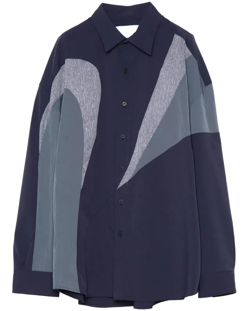 Yoshio Kubo Ellipse Hemd mit abstraktem Muster - Blau Blau