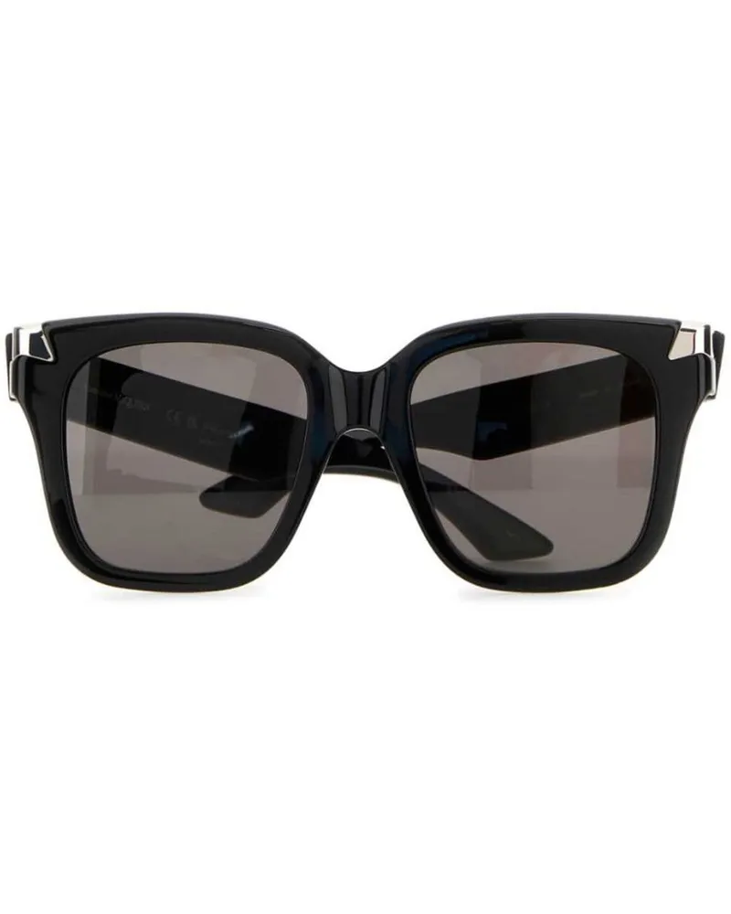 Alexander McQueen Punk Sonnenbrille mit eckigem Gestell - Schwarz Schwarz