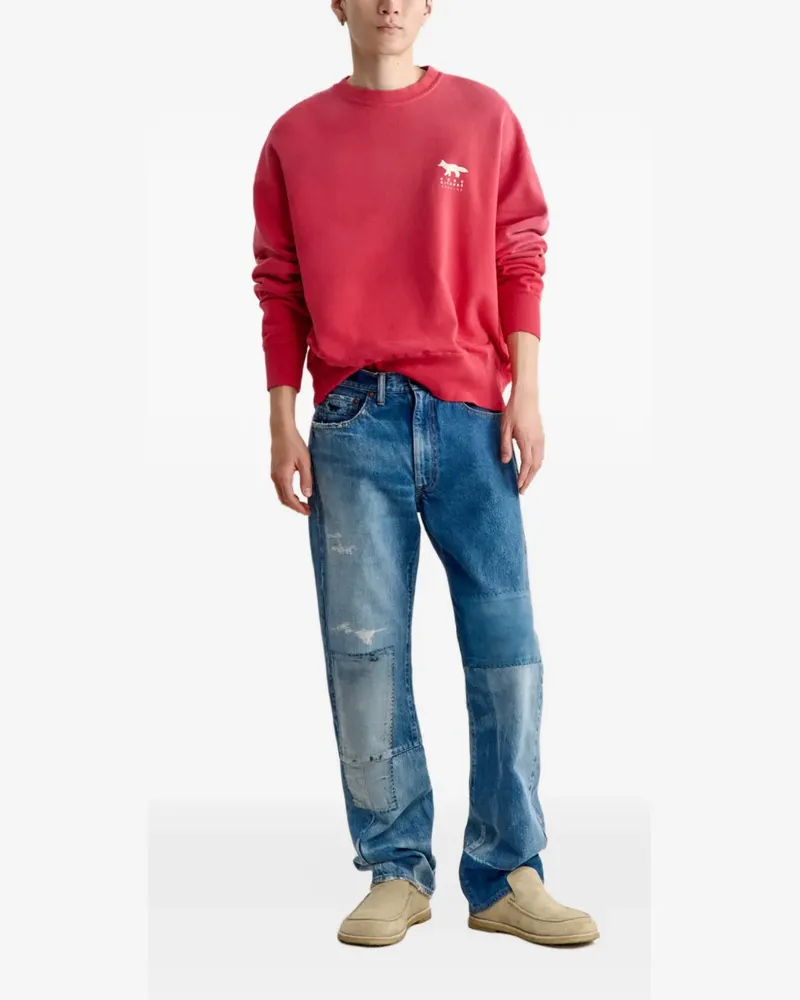 Kitsuné Sweatshirt mit Logo-Print - Rot Rot