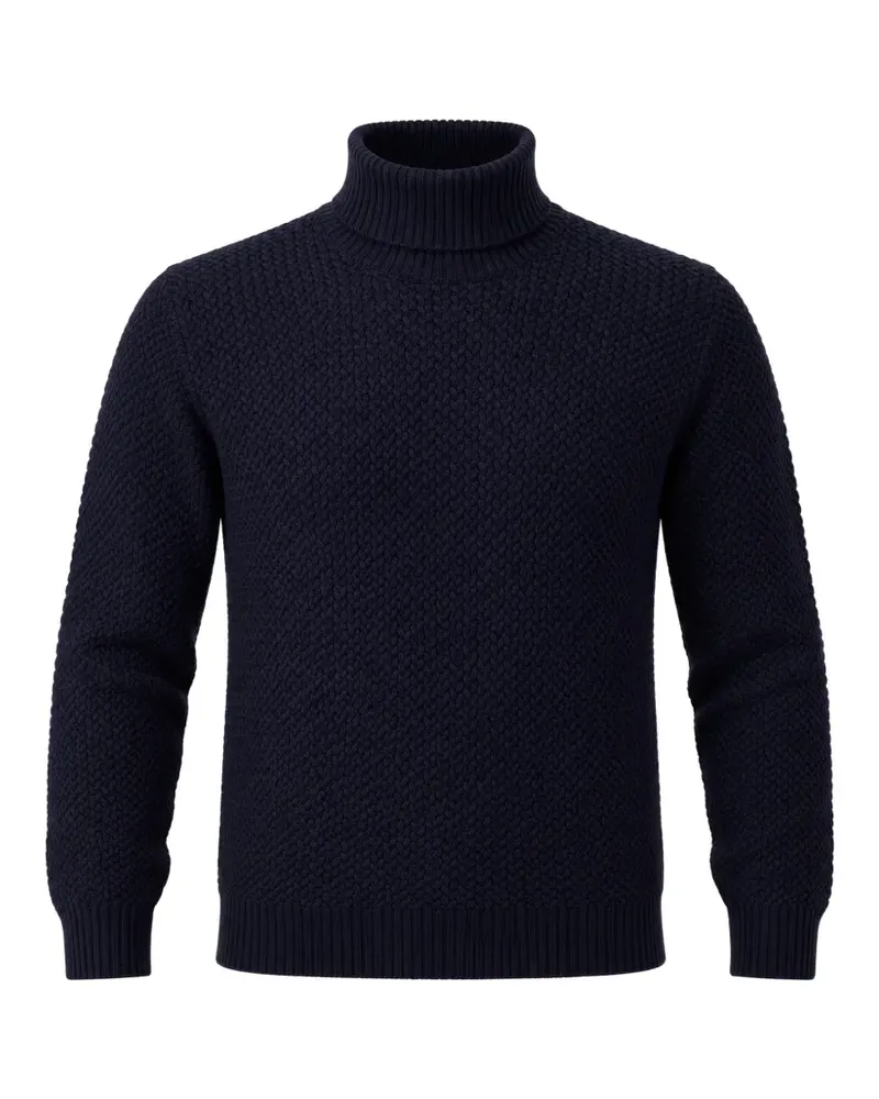 Gran Sasso textured-knit roll-neck sweater - Blau Blau