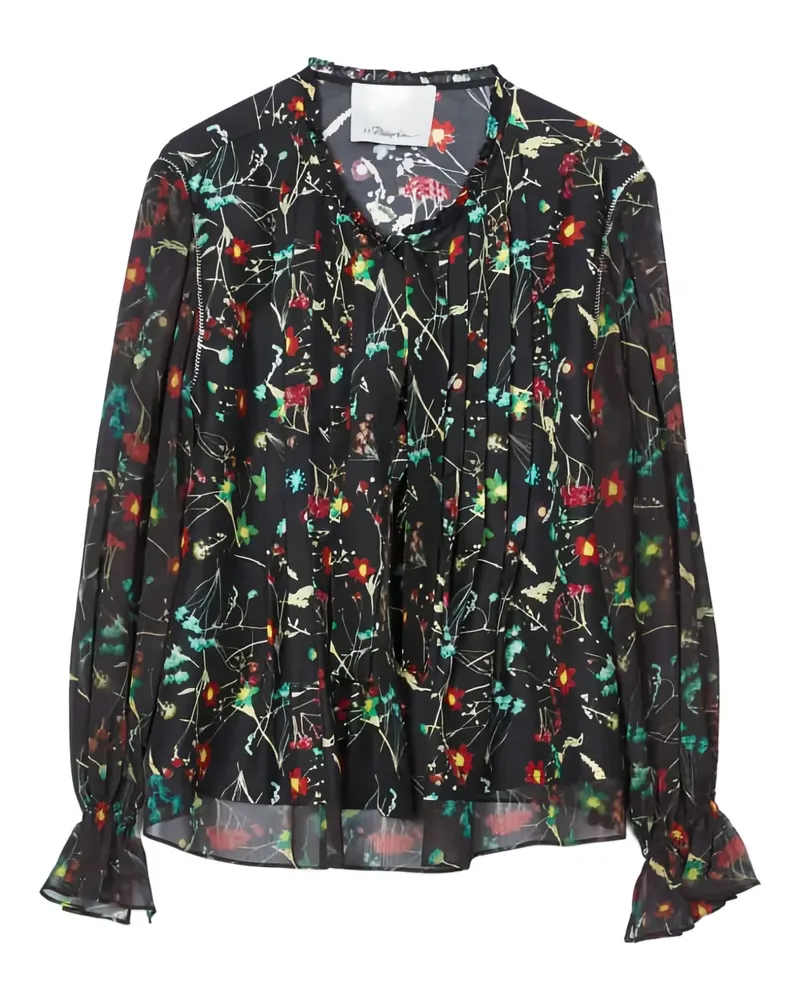 3.1 phillip lim Bluse mit Blumenmuster - Schwarz Schwarz