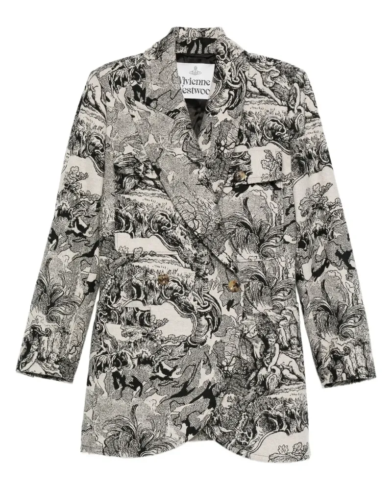 Vivienne Westwood Doppelreihiger Mantel mit Print - Nude Nude
