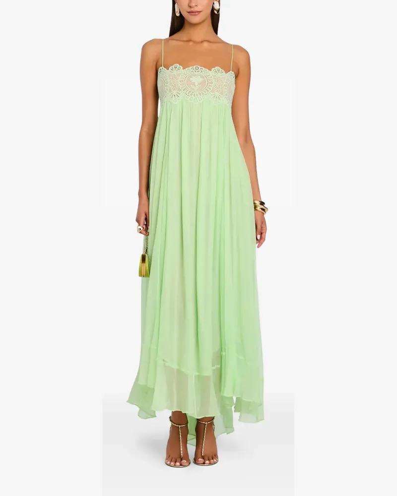 Retrofête Gypsy Kleid mit Spitzenbesatz - Grün Grün