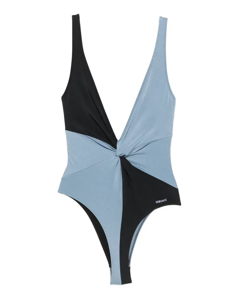 Versace twist-detail swimsuit - Blau Blau