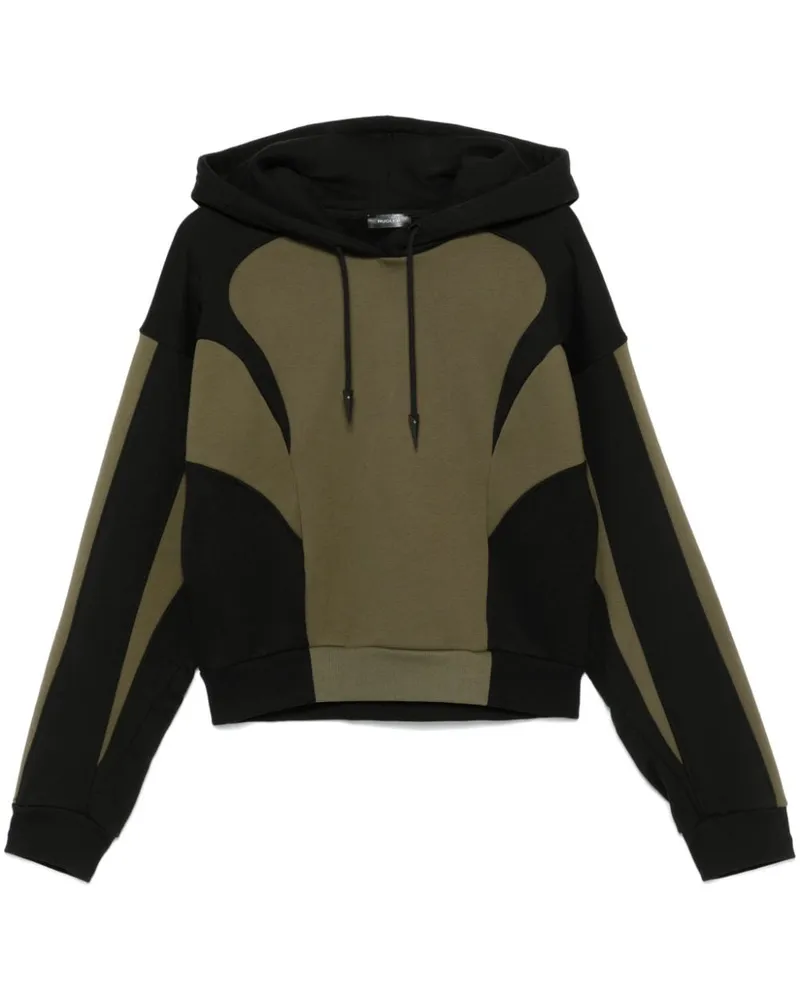 Thierry Mugler Hoodie in Colour-Block-Optik Grün