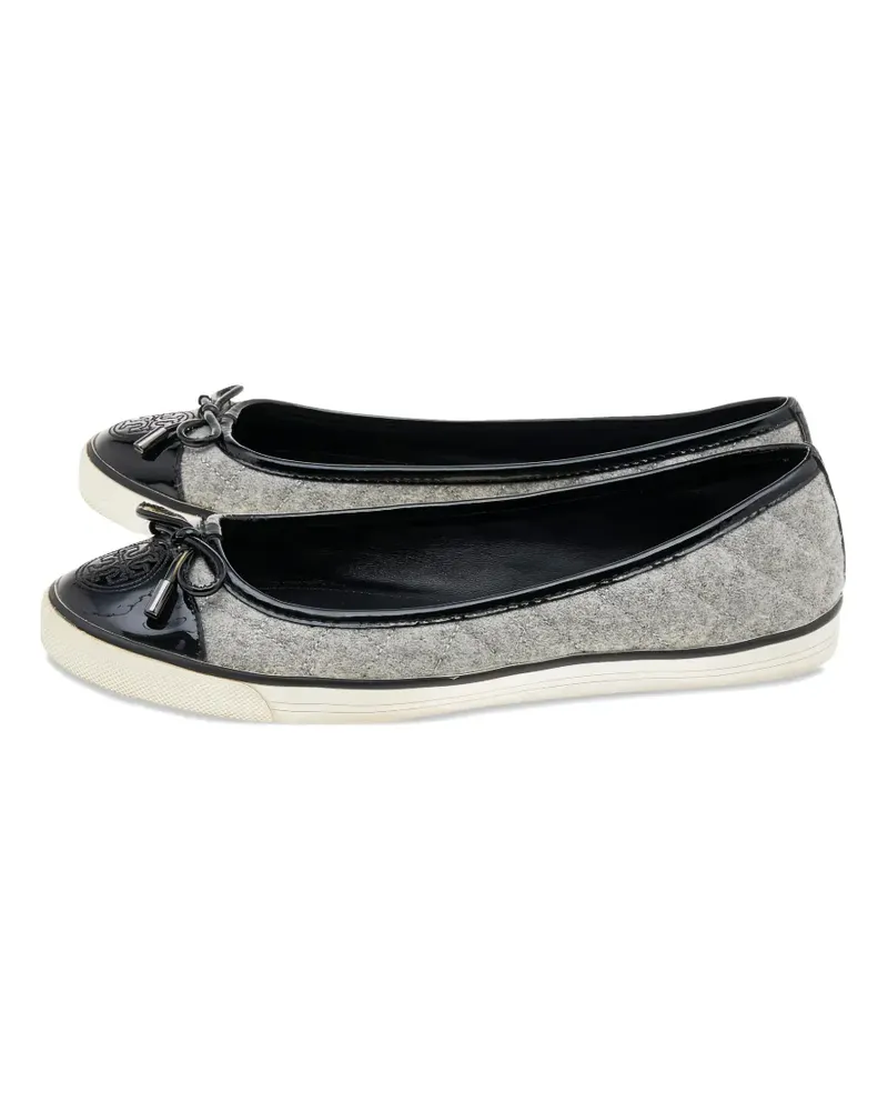 Tory Burch quilted bow ballet flats - Grau Grau