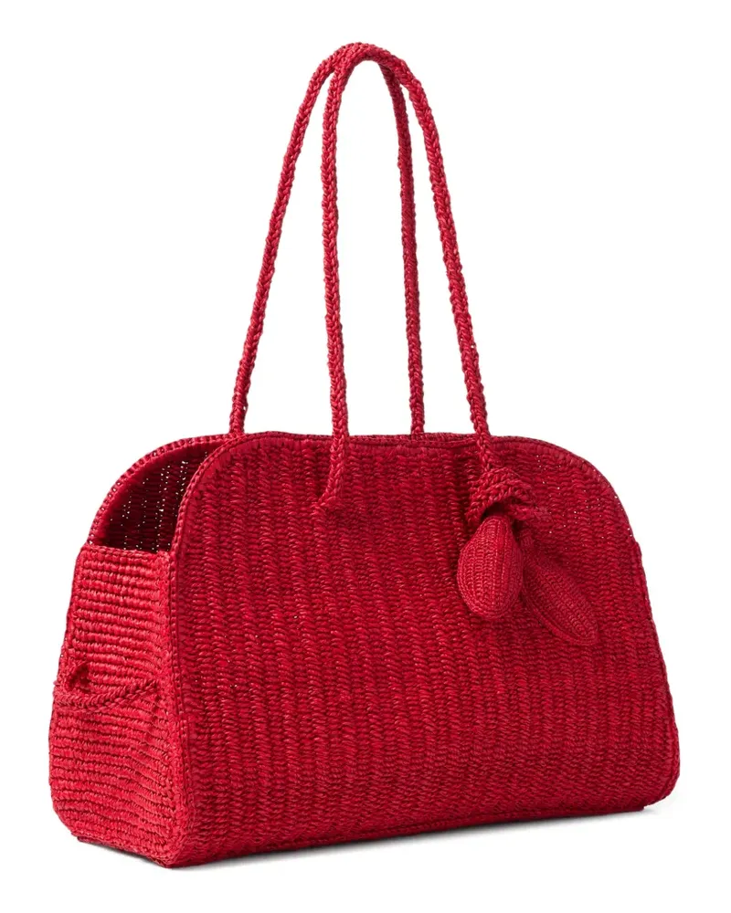 Jacquemus Turismo Tote Bag aus Raffiabast - Rot Rot
