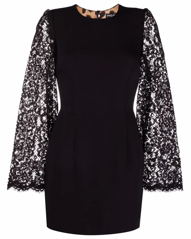 Dolce & Gabbana Kleid mit Spitzenärmeln - Schwarz Schwarz