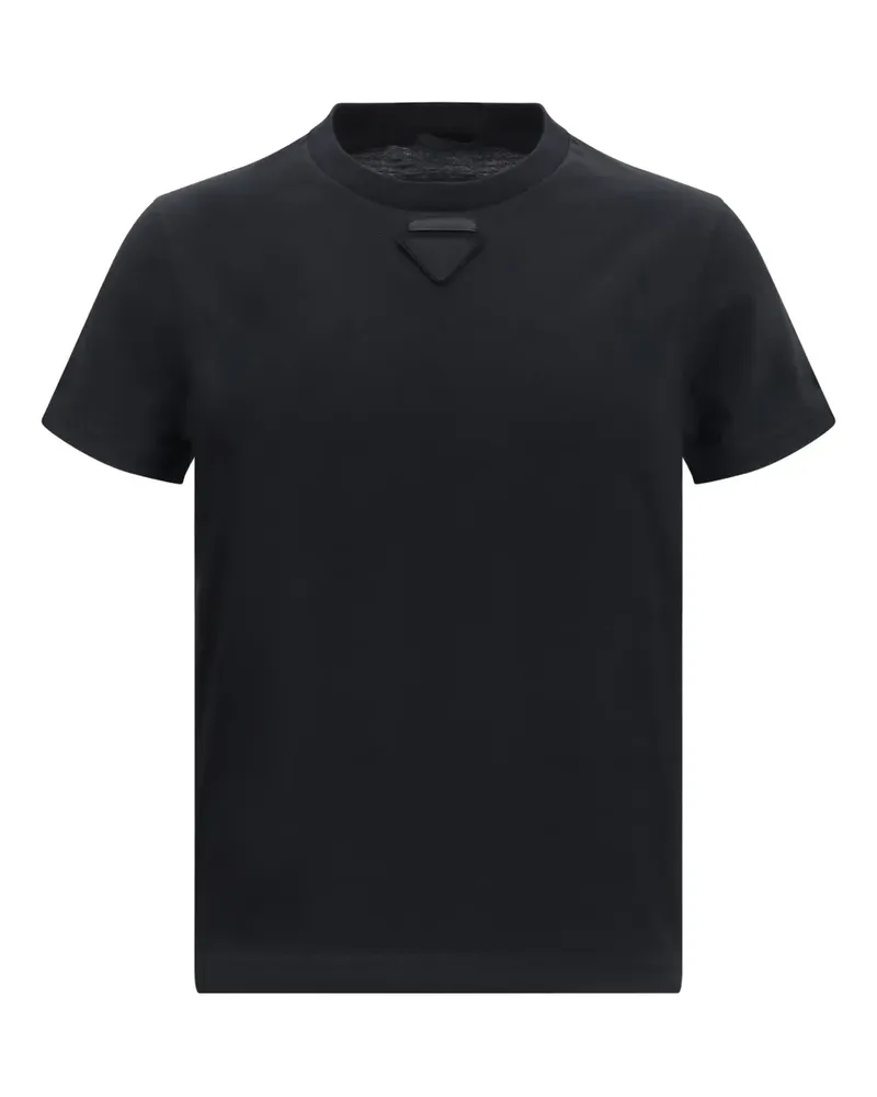 Prada triangle-appliqué crew-neck T-shirt - Schwarz Schwarz