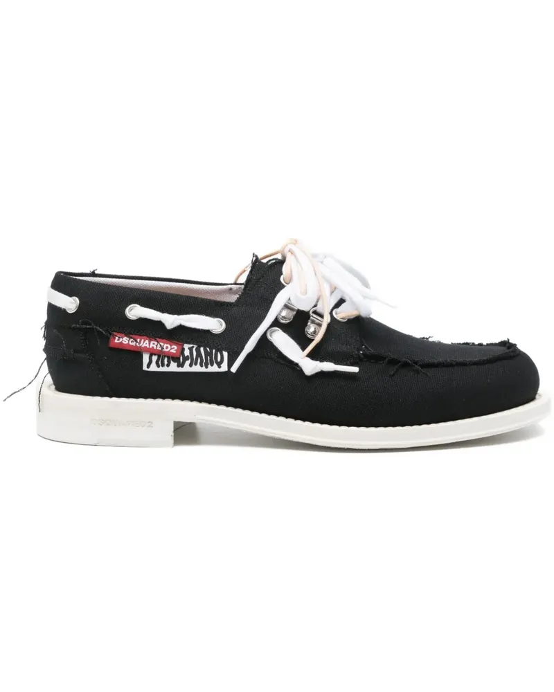 Dsquared2 DSQUARED X MAGLIANO BOAT SHOES CANVAS - Schwarz Schwarz