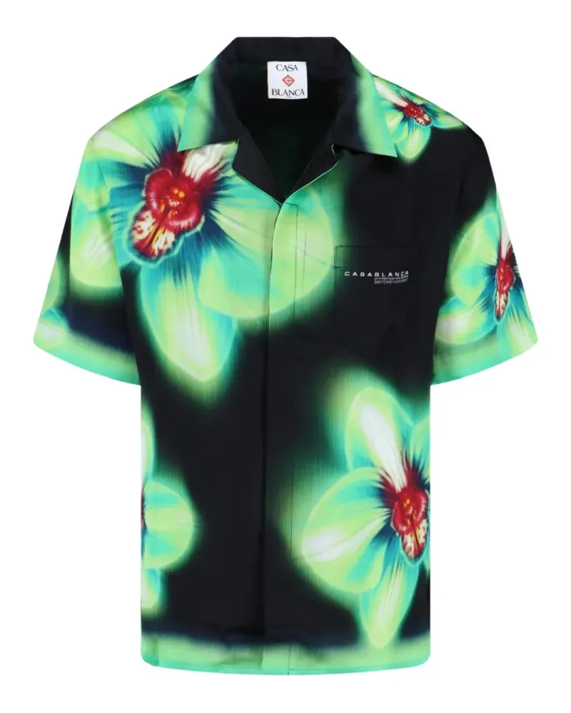 Casablanca Paris Orchid short-sleeve shirt - Schwarz Schwarz