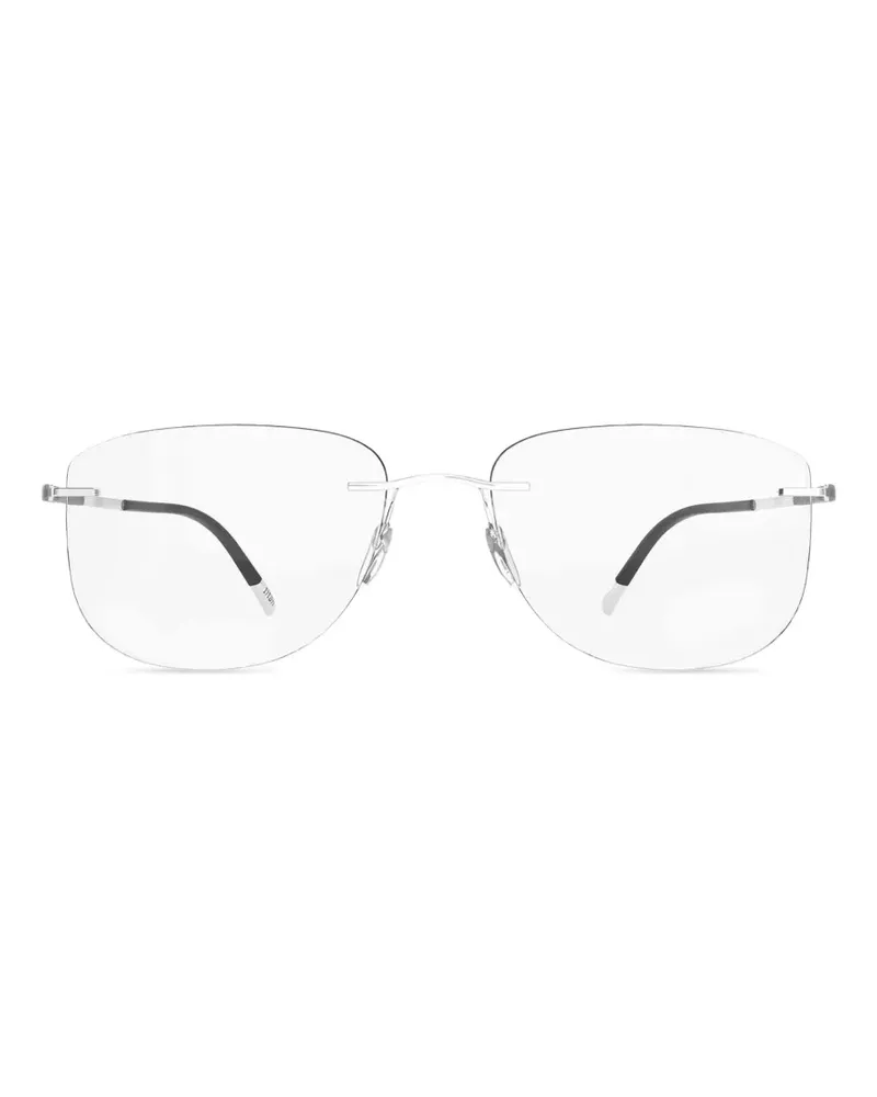 Silhouette square-frame glasses - Silber Silber