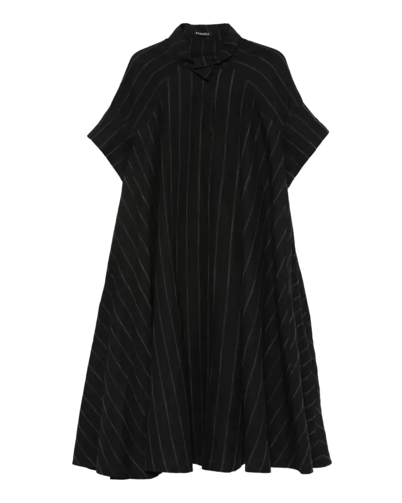 Studiorundholz striped short-sleeve midi dress - Schwarz Schwarz