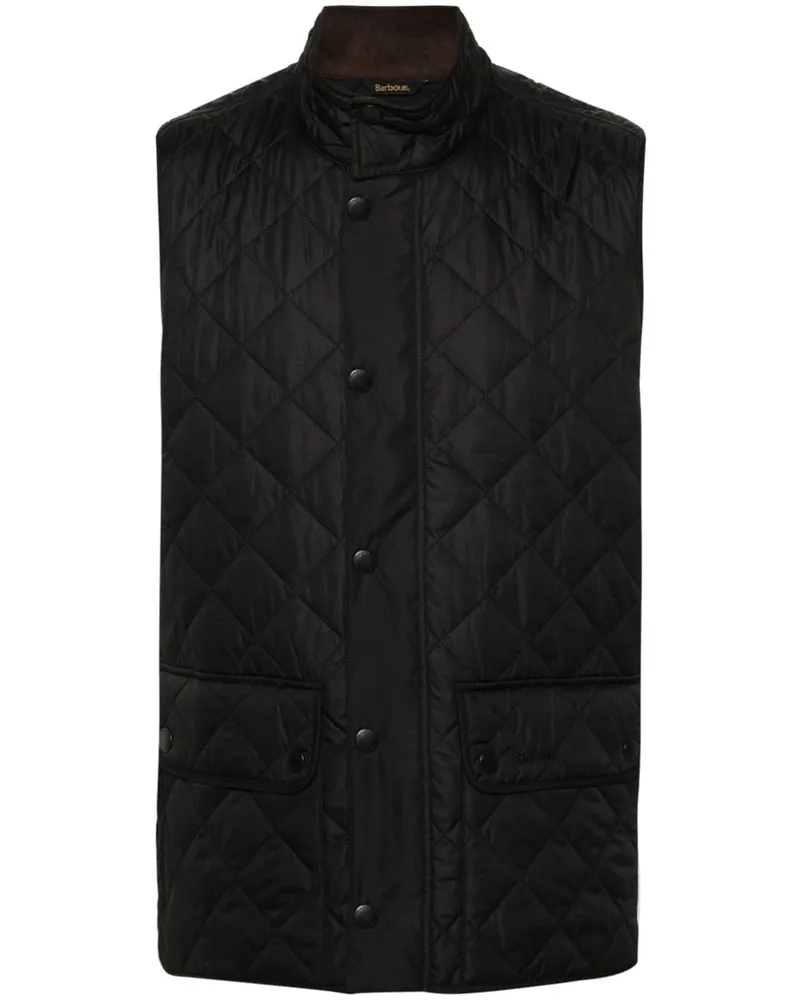 Barbour Logo-Weste mit Rautensteppung - Schwarz Schwarz