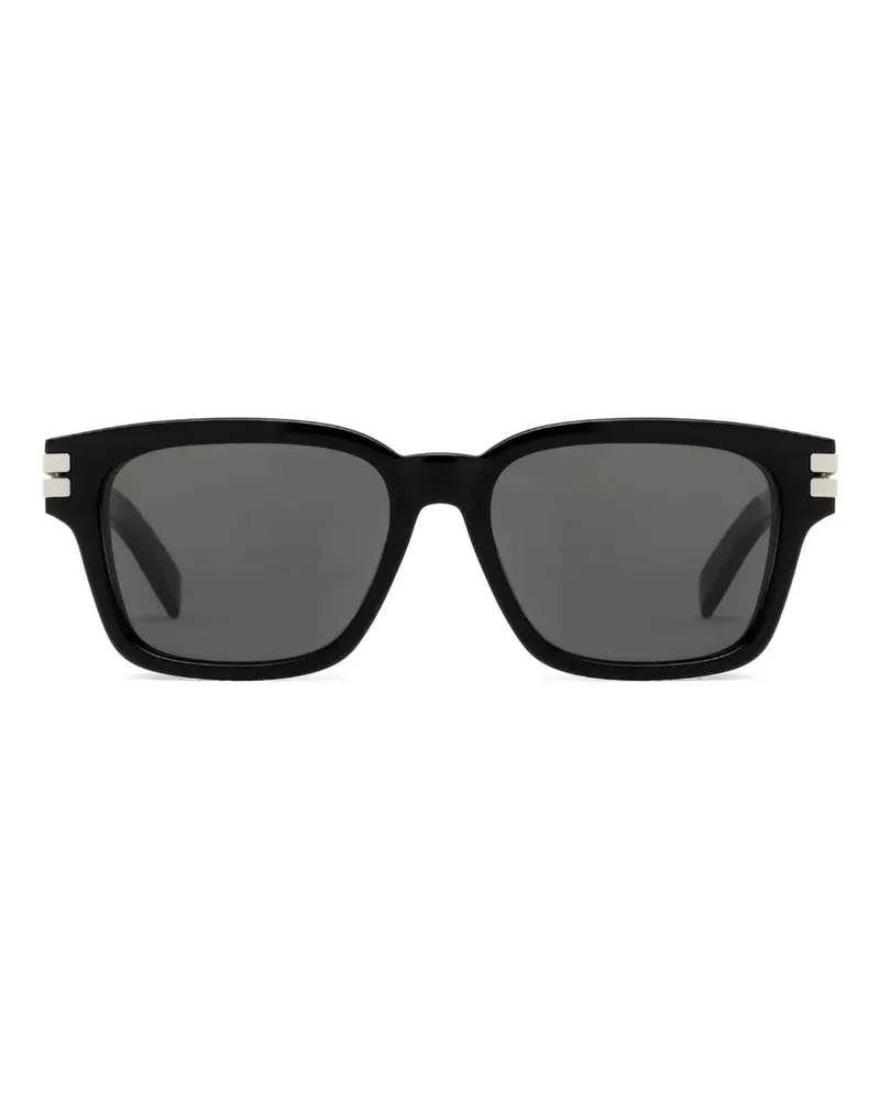 Ermenegildo Zegna Sonnenbrille mit eckigem Gestell - Schwarz Schwarz