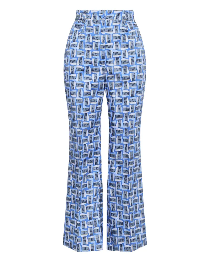 Maliparmi Ausgestellte Hose mit geometrischem Print - Blau Blau