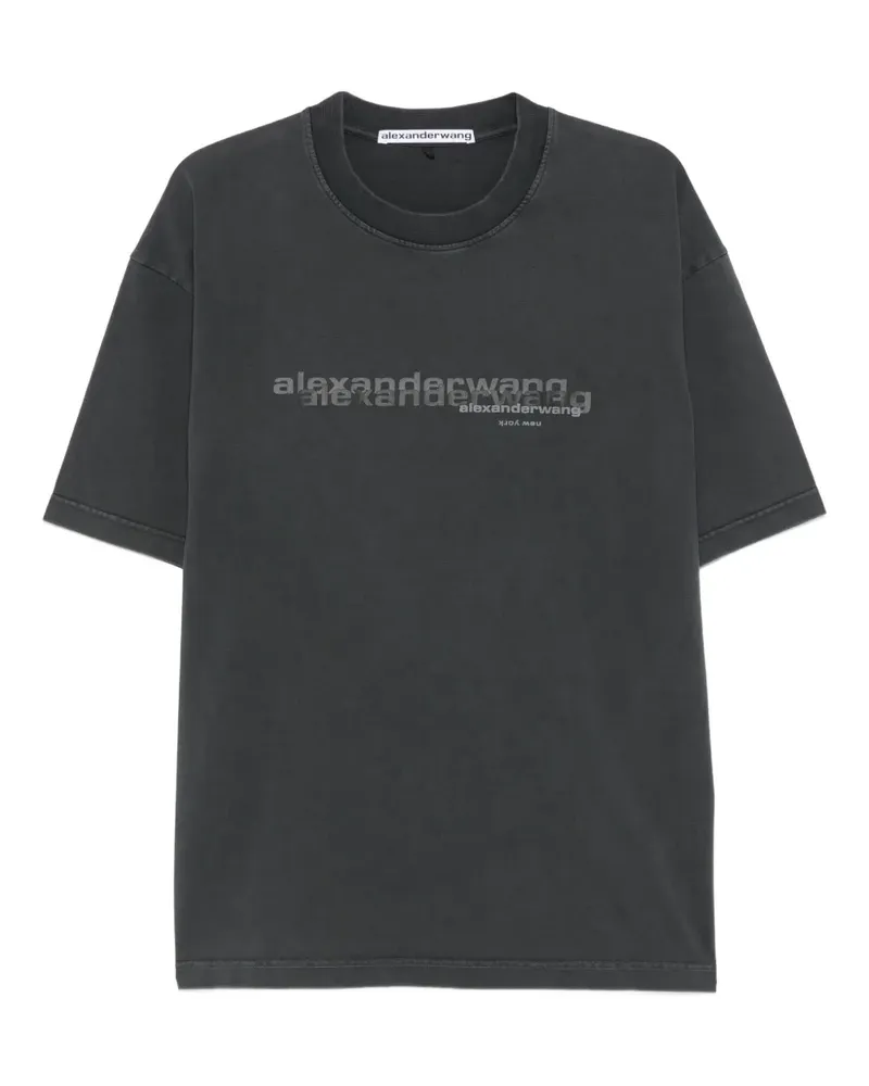 Alexander Wang T-Shirt mit Logo-Print - Grau Grau