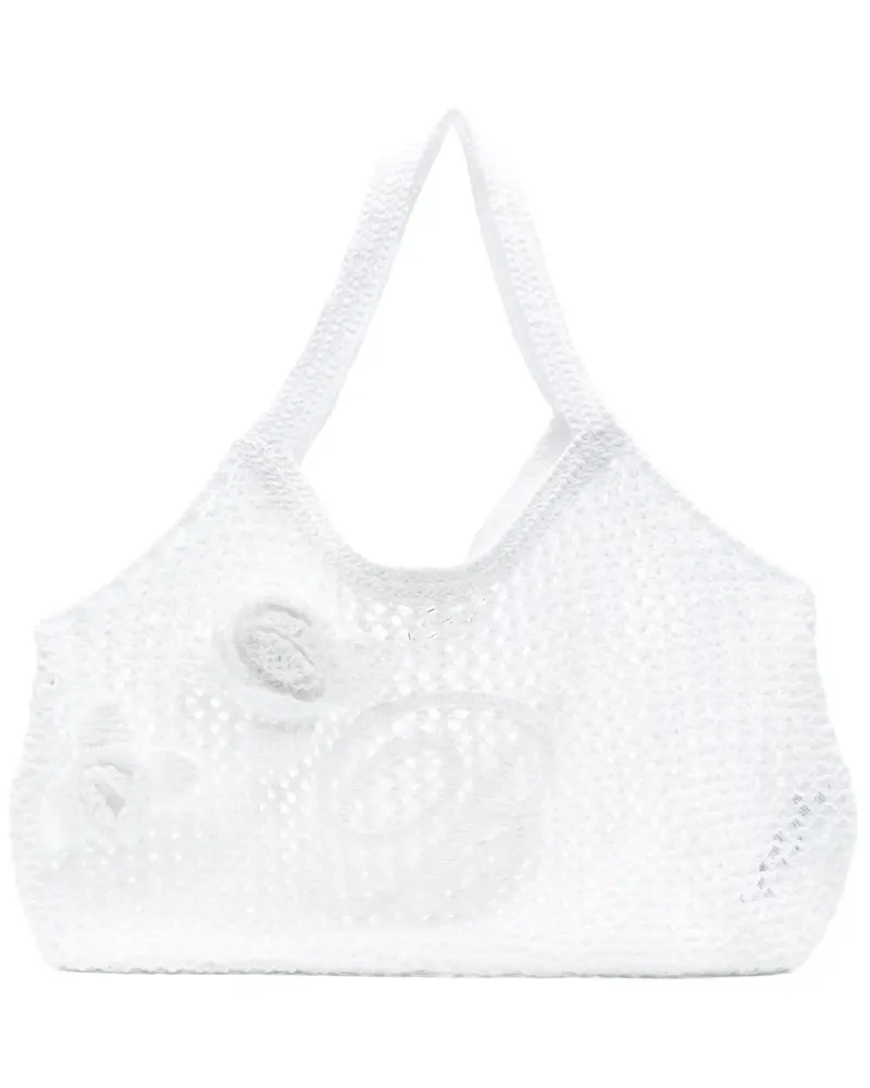 Blumarine Schultertasche mit Logo-Stickerei - Weiß Weiß