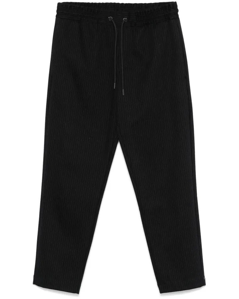 HUGO BOSS Tapered-Hose mit Nadelstreifen Schwarz