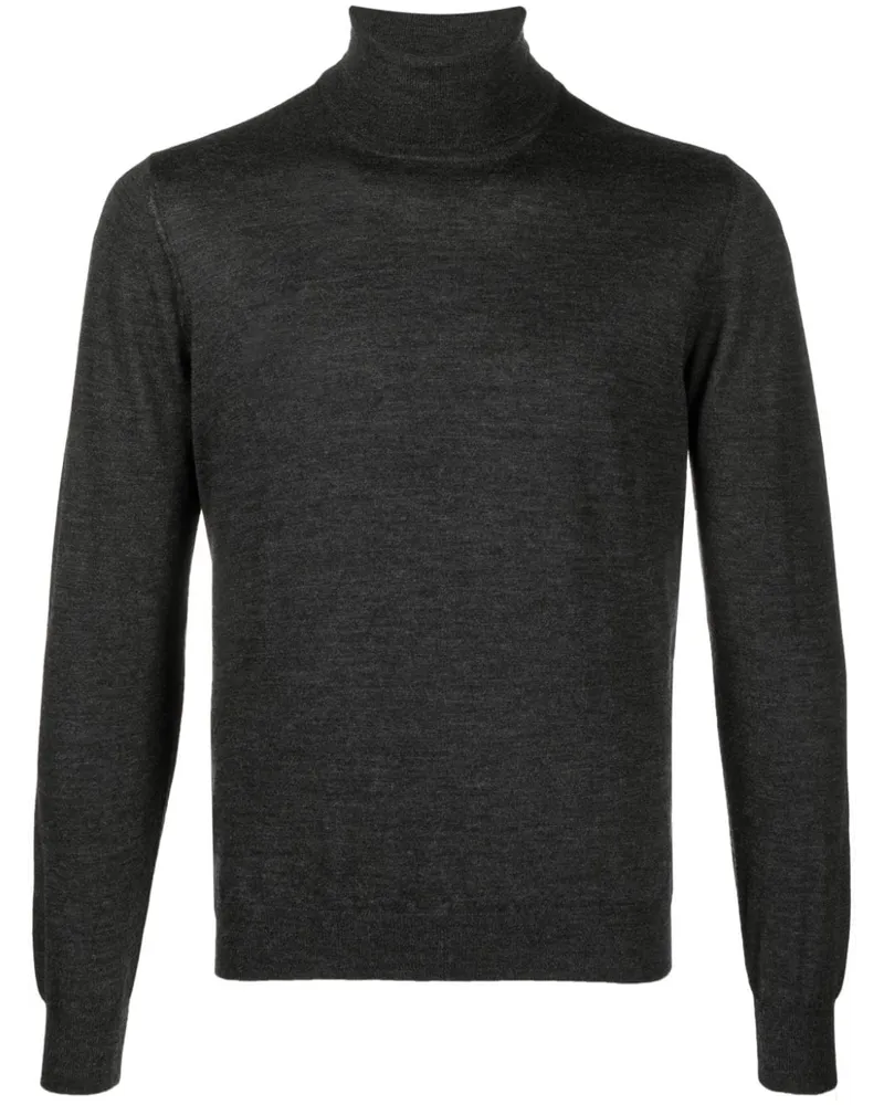 Tagliatore Fein gestrickter Rollkragenpullover - Grau Grau