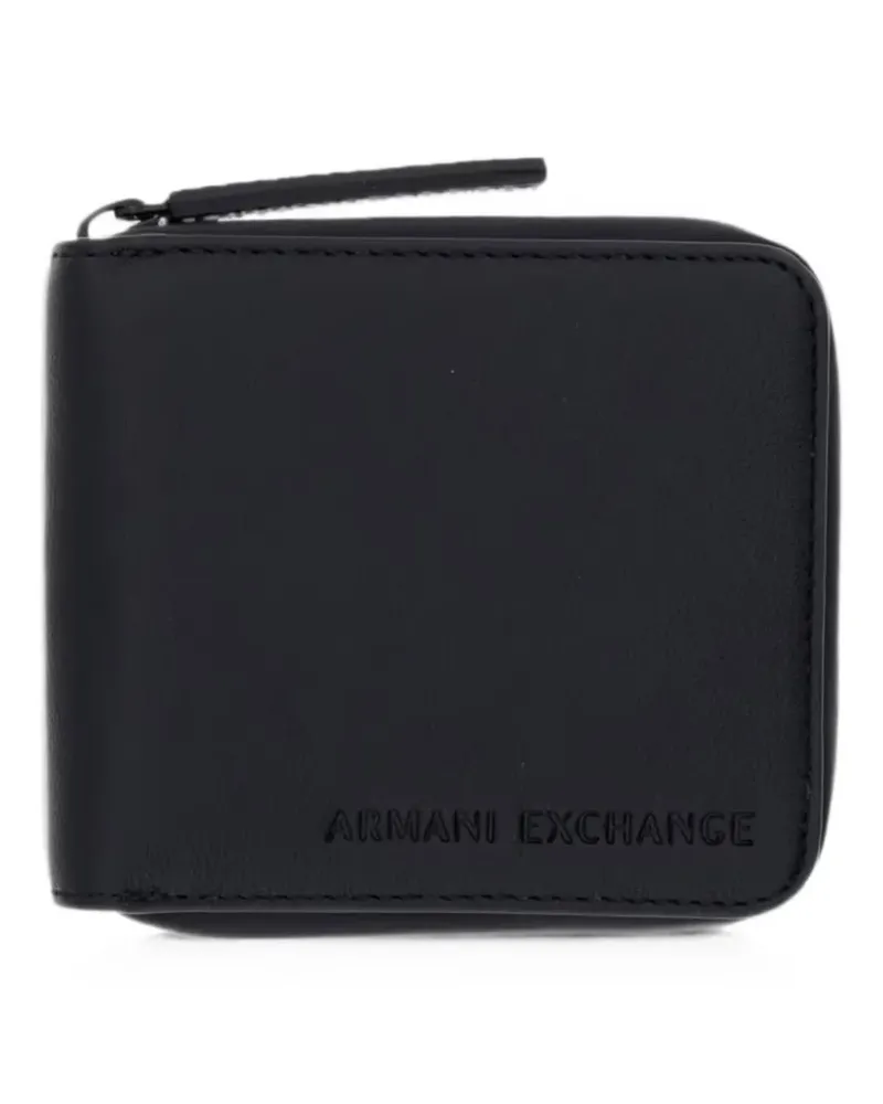 Armani Exchange Portemonnaie mit Rundumreißverschluss - Schwarz Schwarz