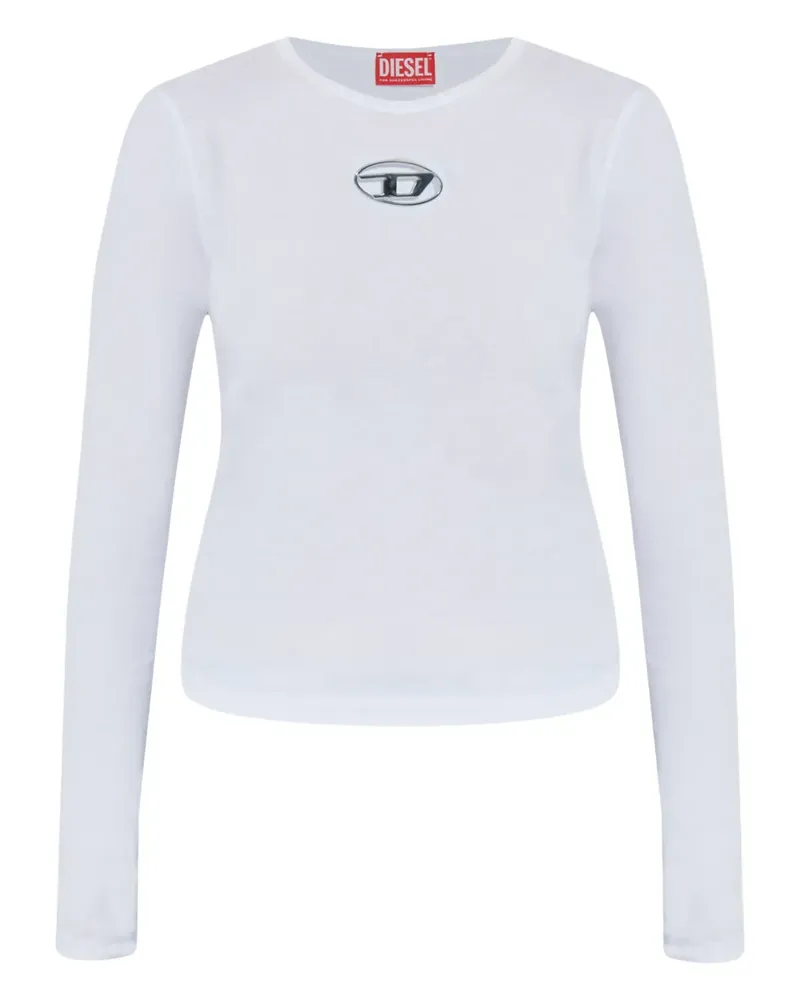 Diesel T-Uncutie Langarmshirt mit Logo - Weiß Weiß