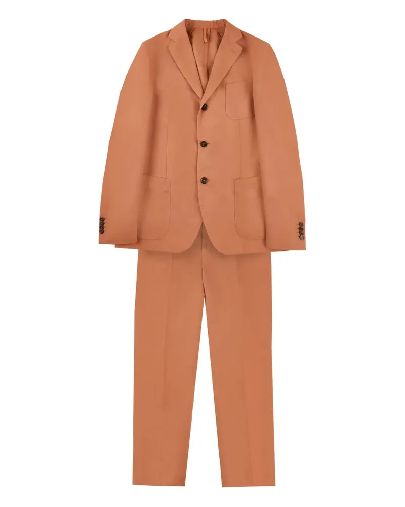 Incotex Einreihiger Anzug aus Leinen - Braun Braun