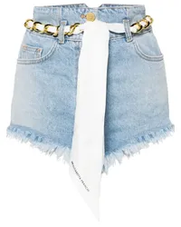 Elisabetta Franchi Jeans-Shorts mit Schalgürtel Blau