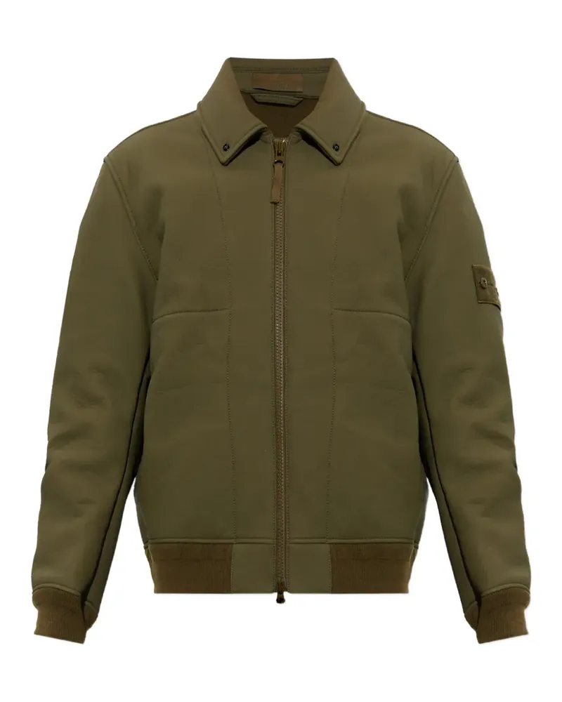 Stone Island 0100004 bonded-rubberised-leather_s.i. Ghost leather jacket - Grün Grün