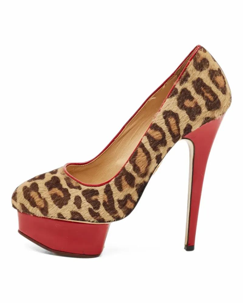 Charlotte Olympia Polly Plateau-Pumps mit Leopardenprint - Nude Nude
