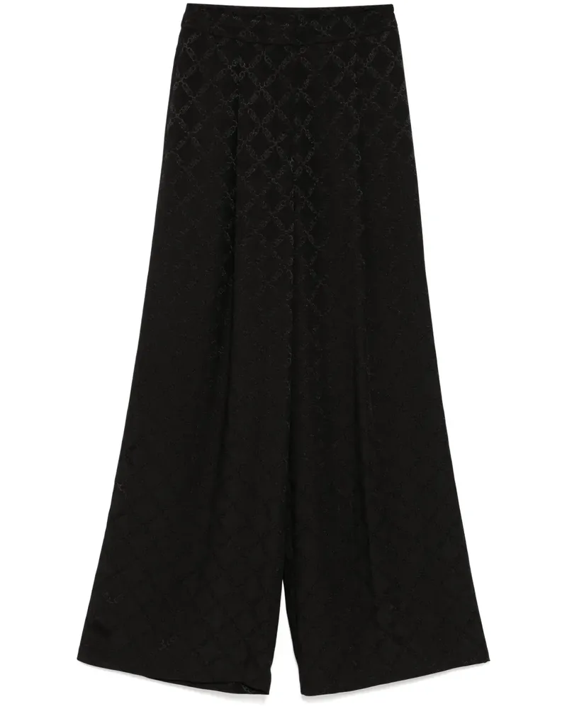 Michael Kors Weite Hose aus Empire Diamond-Jacquard - Schwarz Schwarz