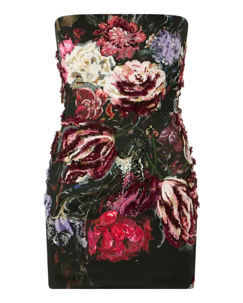 Roberto Cavalli Kleid mit Blumenprint - Schwarz Schwarz