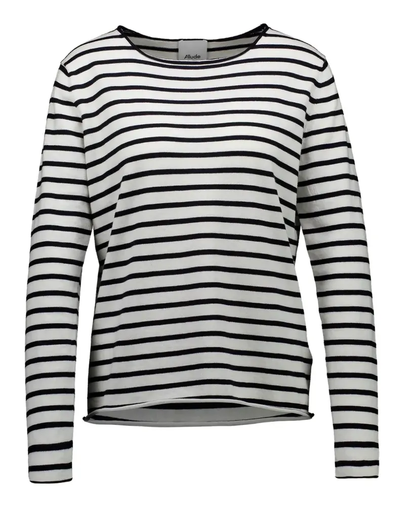 ALLUDE striped top - Weiß Weiß