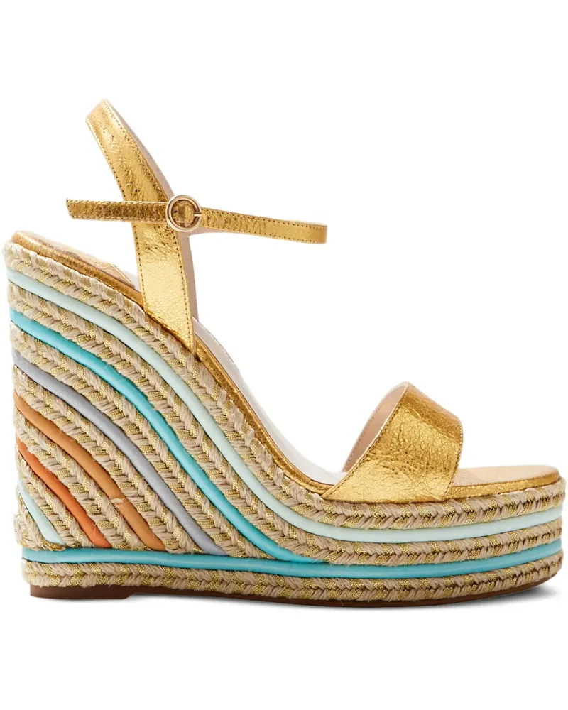Sophia Webster Wedge-Sandalen aus Bast - Gold Gold