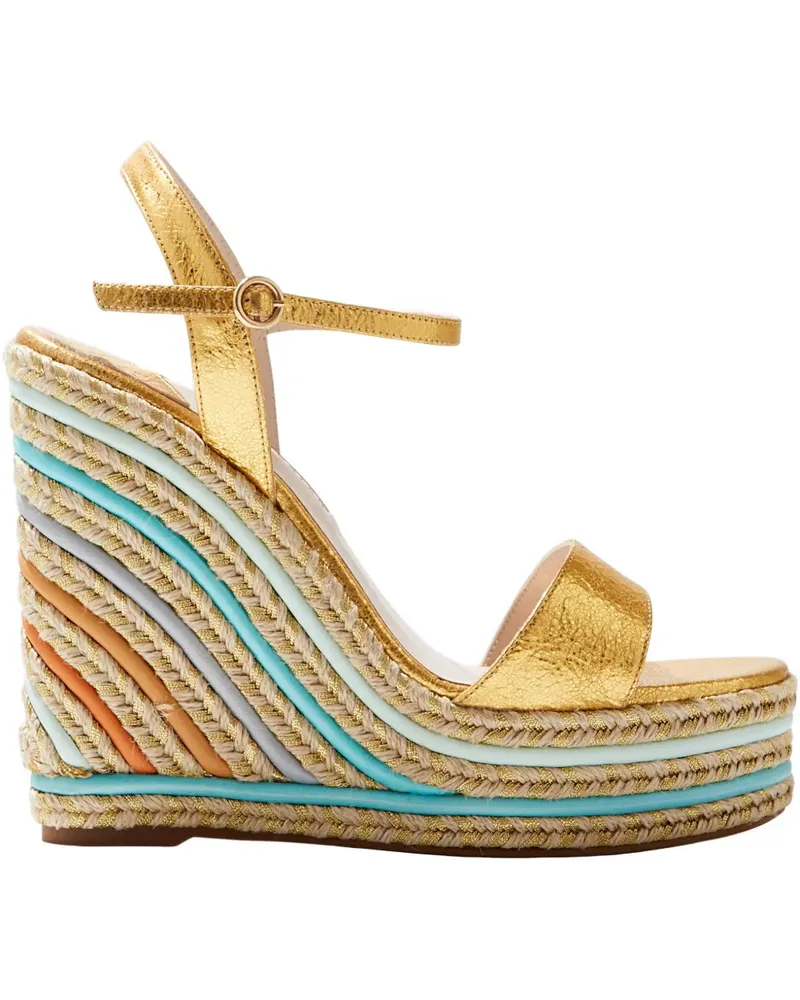 Sophia Webster raffia wedge sandals - Gold Gold