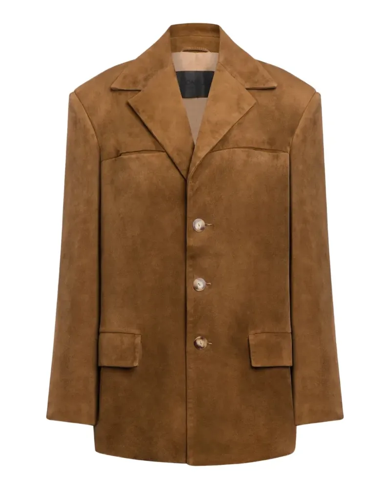 Dondup button suede blazer - Braun Braun