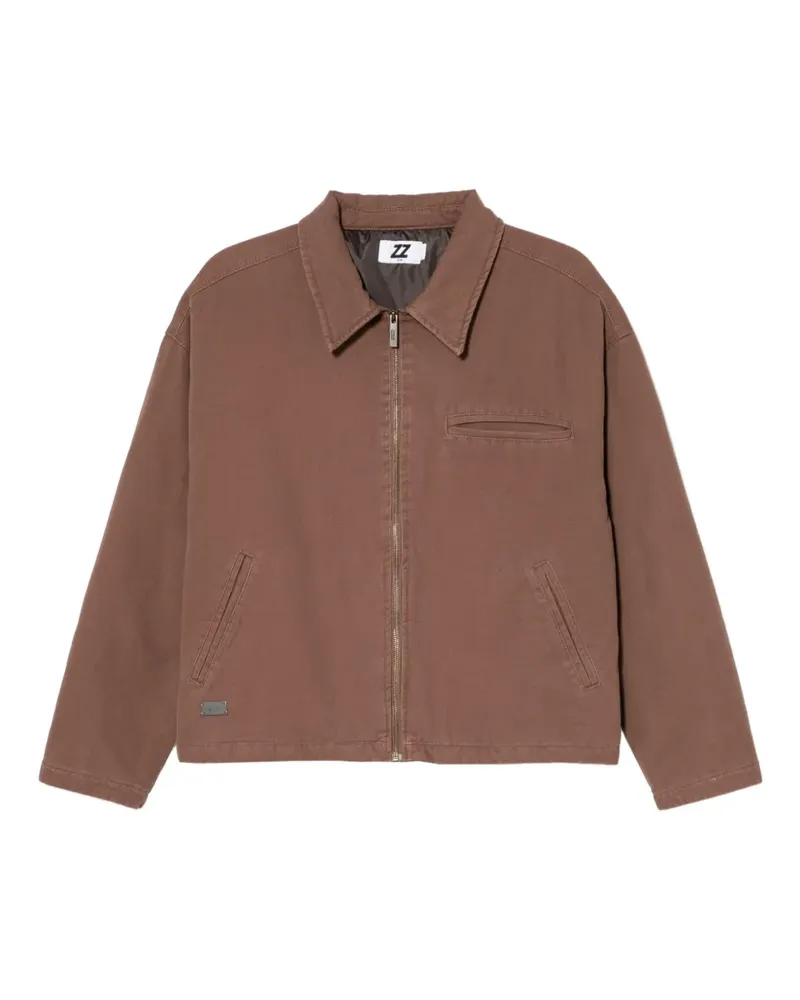 Izzue Jacke mit Logo-Schild - Braun Braun