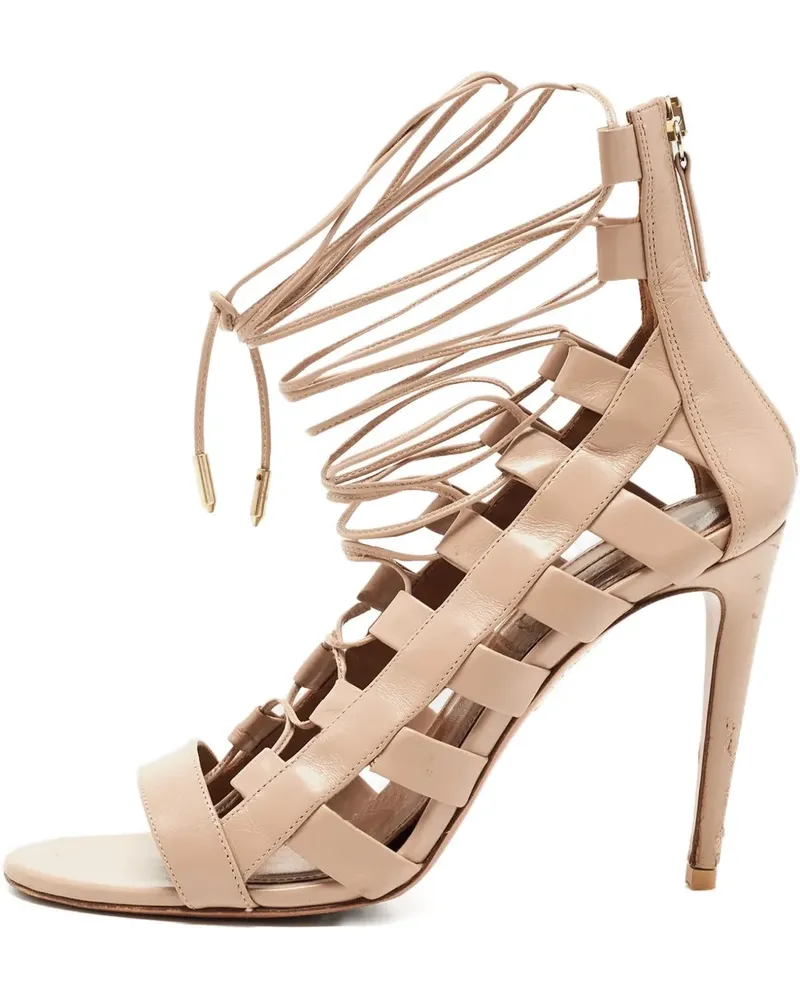 Aquazzura 2024 Amazon Sandalen mit Schnürung 110mm - Nude Nude