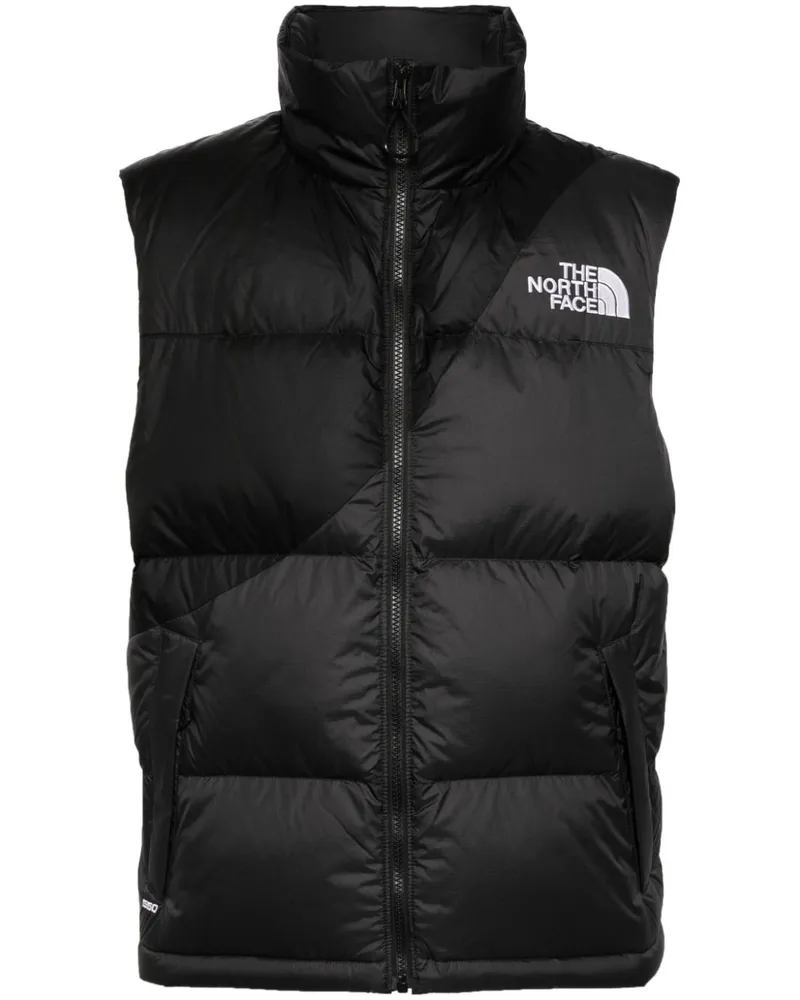 The North Face Gefütterte Jacke mit Logo-Stickerei - Schwarz Schwarz