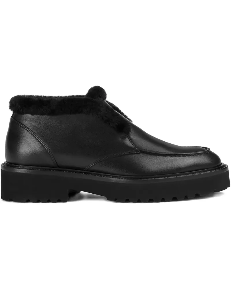 Doucal´s leather fur chukka boots - Schwarz Schwarz