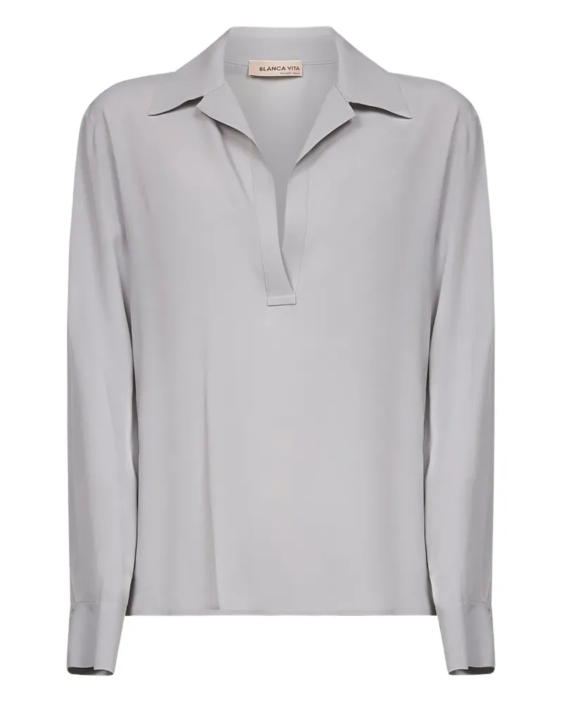 Blanca Bluse mit V-Ausschnitt - Grau Grau