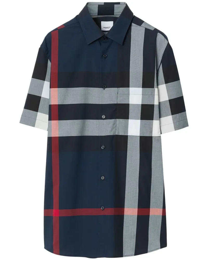Burberry Hemd mit Karomuster - Blau Blau
