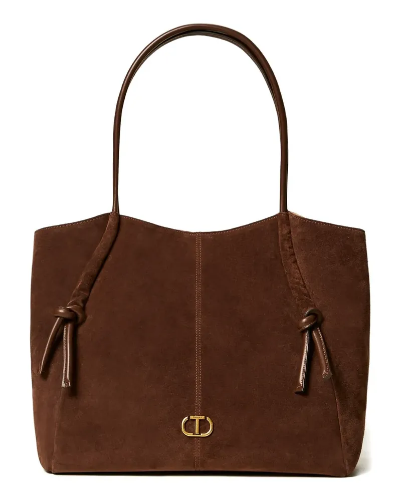 Twin-Set Wildleder-Tote Bag mit Knoten - Braun Braun