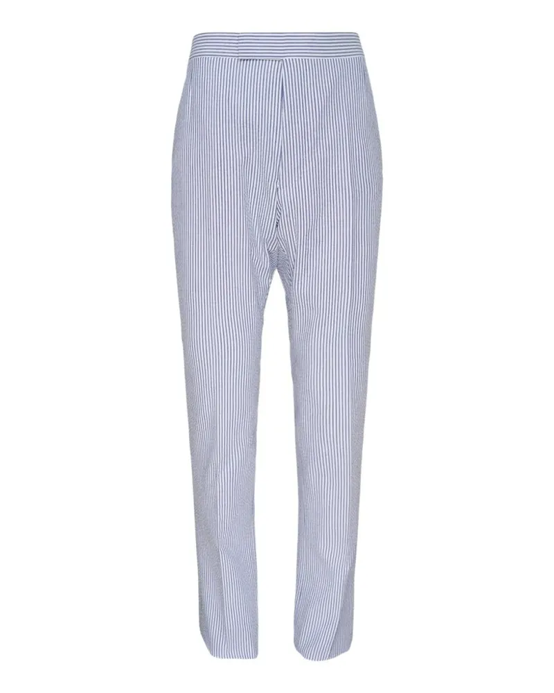 Thom Browne Gestreifte Hose mit Riemen - Weiß Weiß