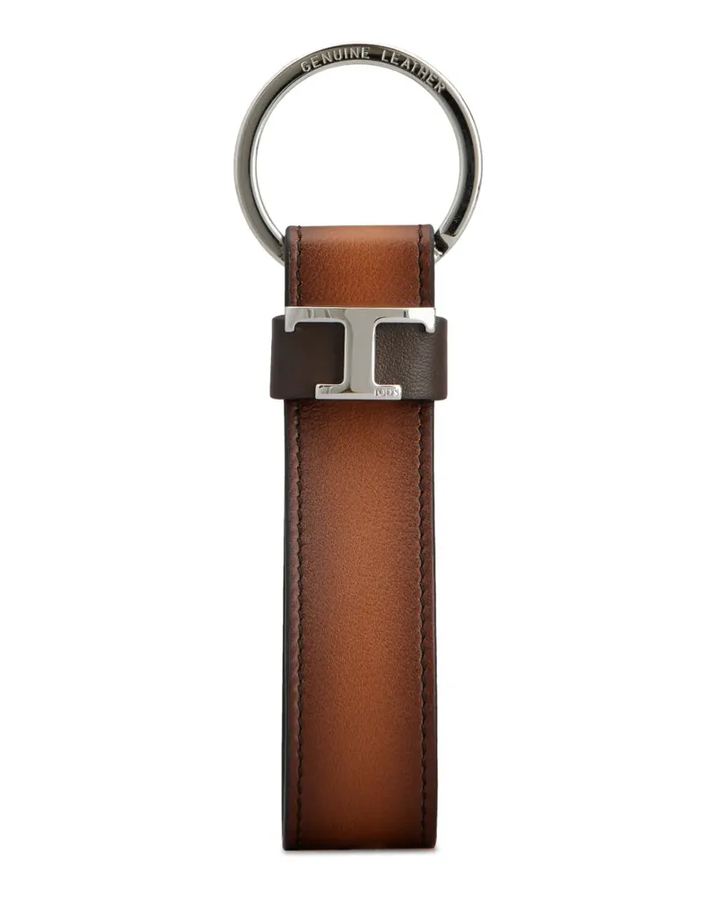 TOD'S Schlüsselanhänger aus Leder mit T - Braun Braun