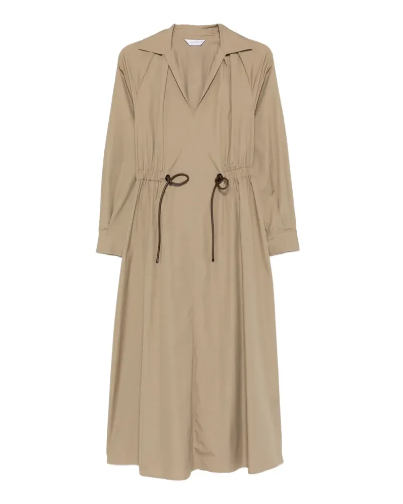 Max Mara Pedaggi drawstring V-neck midi dress - Nude Nude