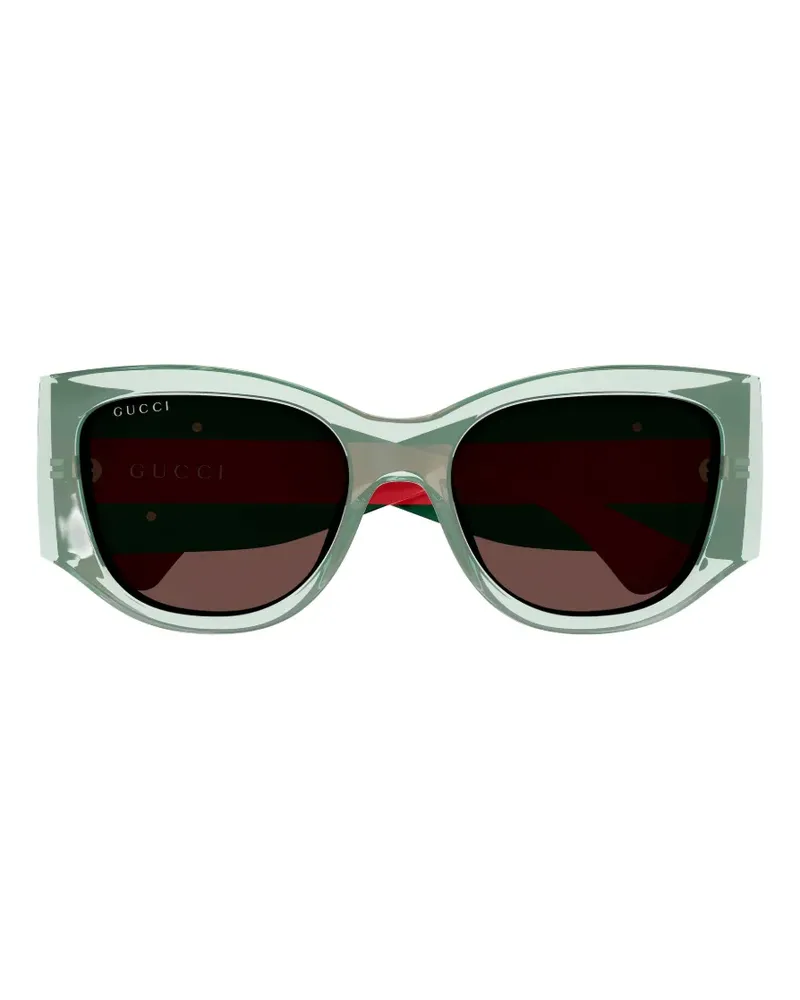 Gucci logo geometic-frame sunglasses - Grün Grün