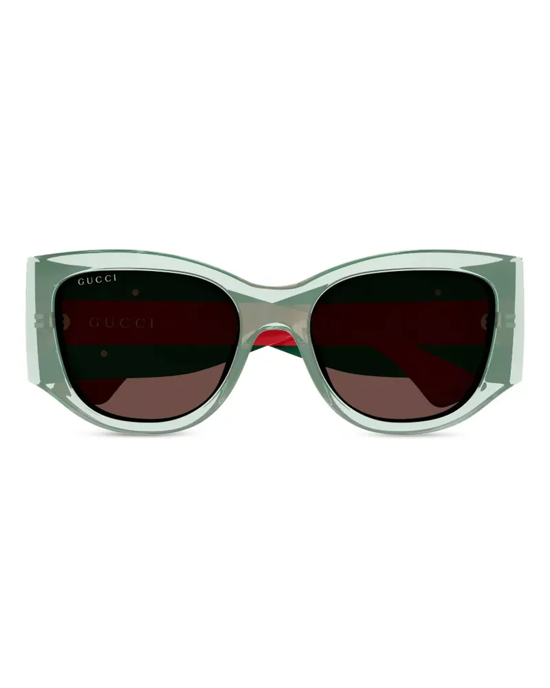 Gucci logo geometic-frame sunglasses - Grün Grün