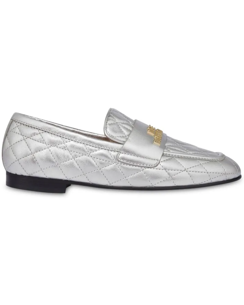 Moschino Loafer mit Logo Silber